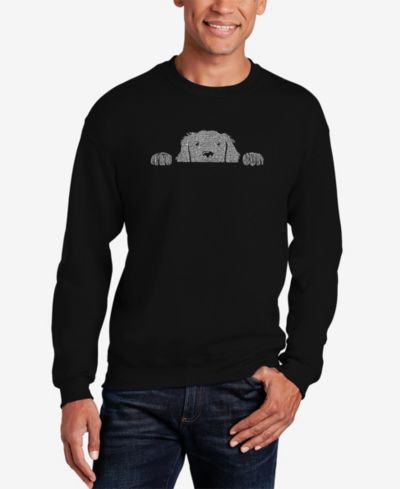 Мужской свитшот LA Pop Art Peeking Dog Word Art Crew Neck