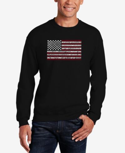 Мужской свитшот LA Pop Art 50 States USA Flag Word Art с круглым вырезом