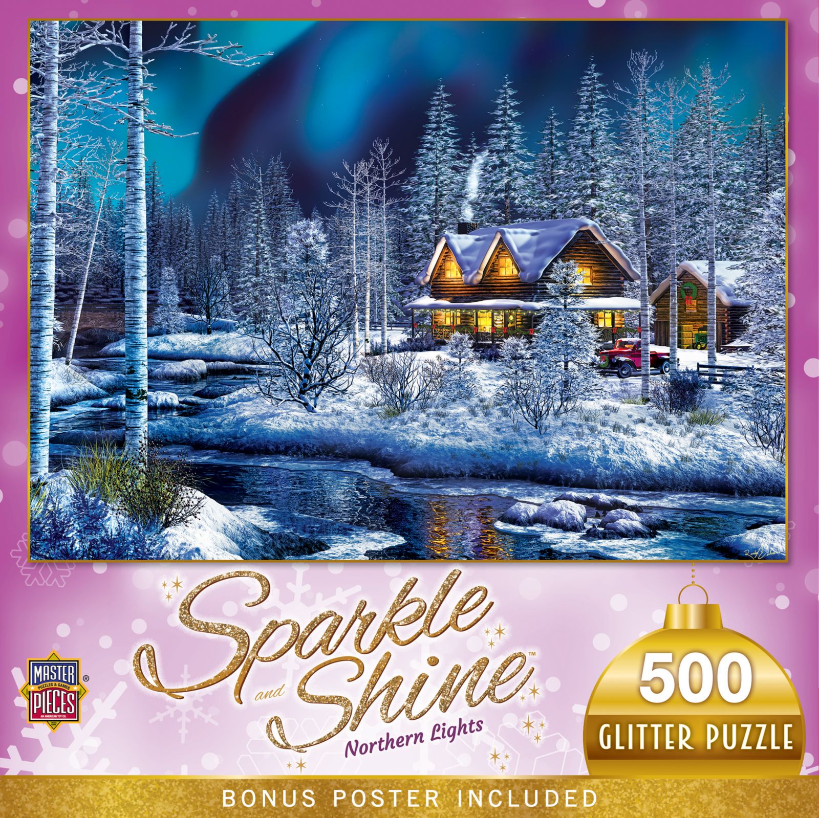 MasterPieces Sparkle & Shine — пазл с блестками Northern Lights, 500 деталей