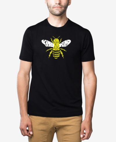 LA Pop Art Men's Cotton/Poly Blend Word Art Bee Kind T-shirt