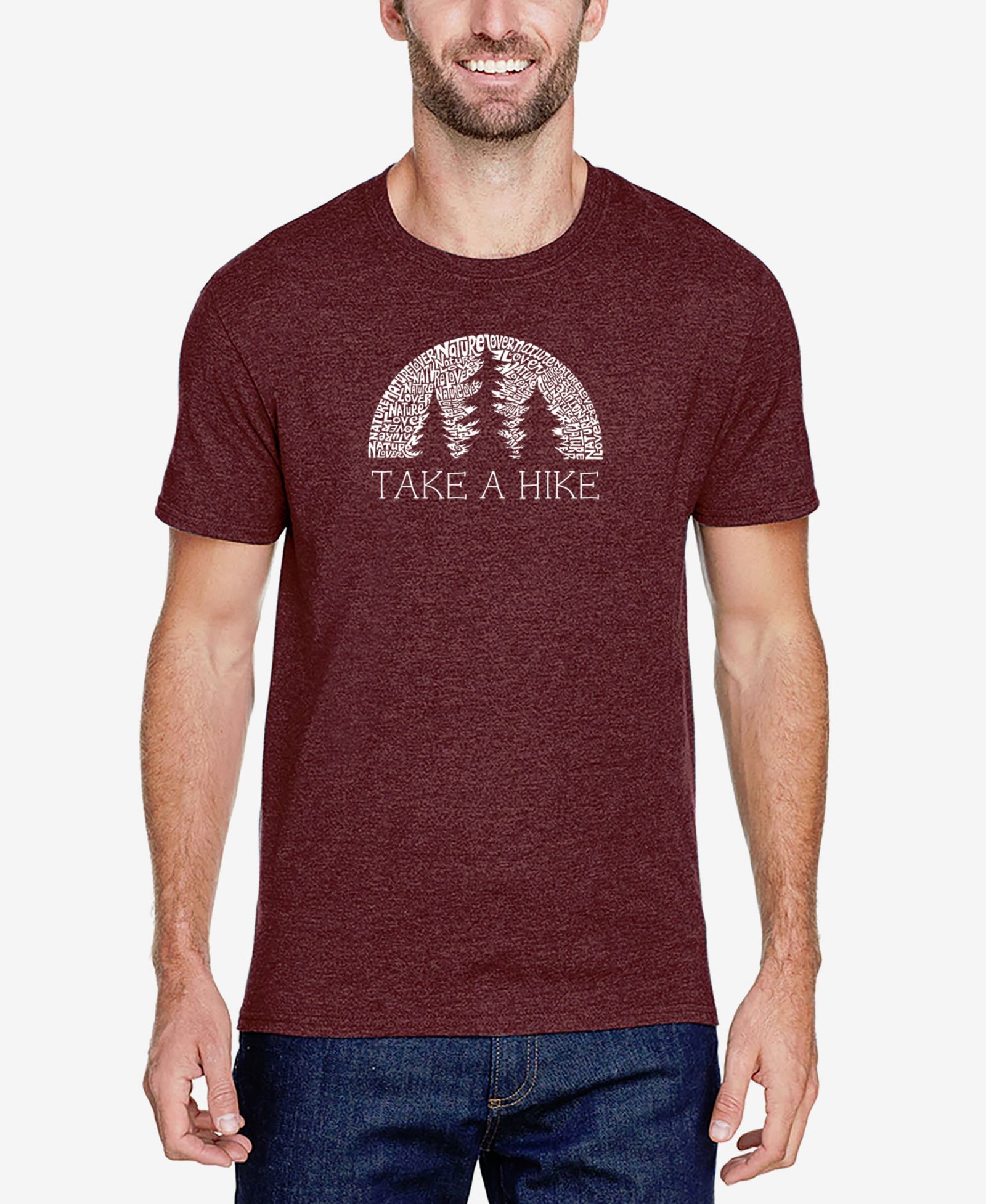LA Pop Art Men's Cotton/Poly Blend Word Art Nature Lover T-shirt