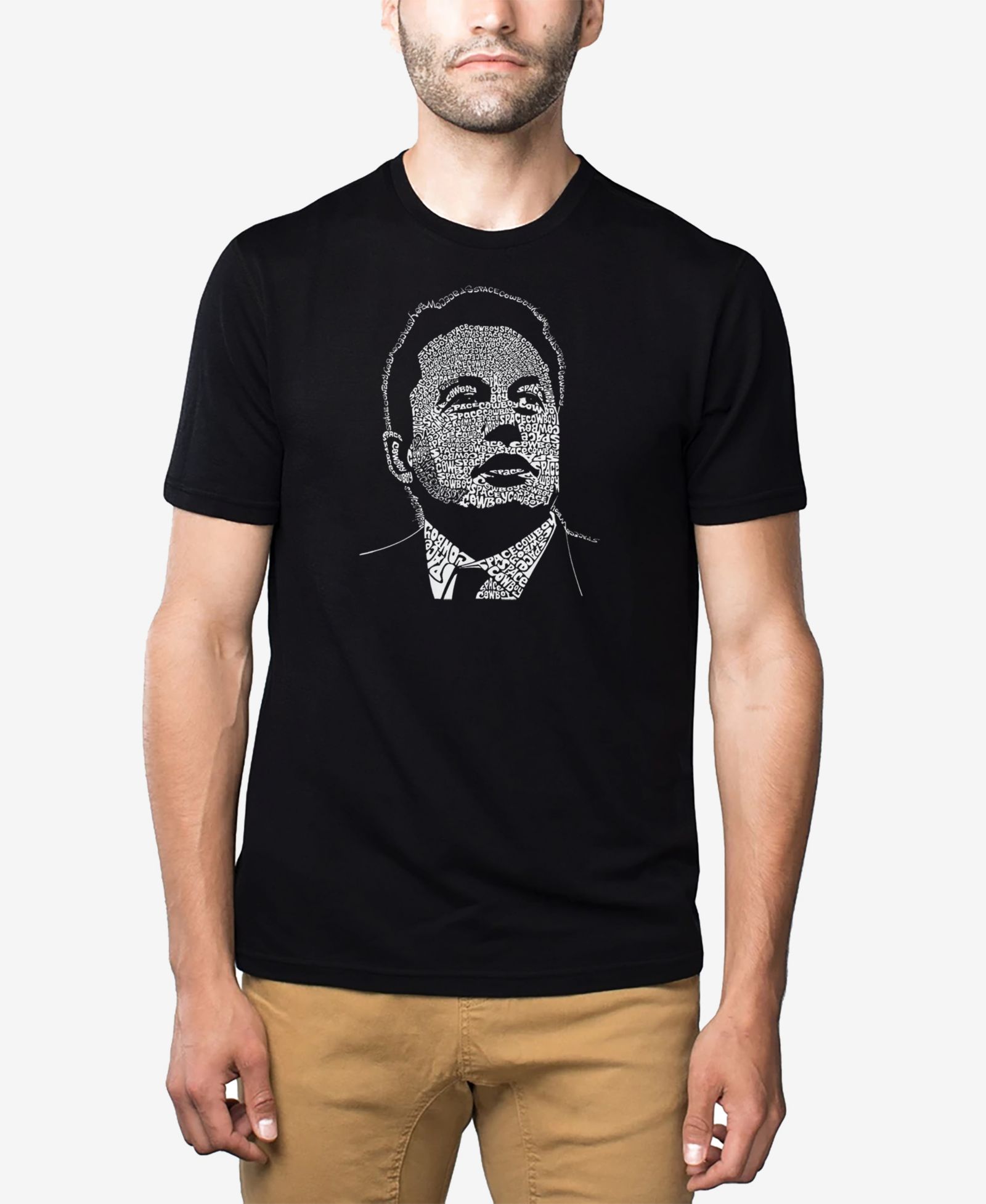 LA Pop Art Men's Cotton/Poly Blend Word Art Elon Musk T-shirt
