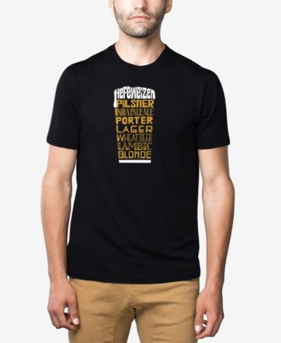 Мужская футболка LA Pop Art Cotton/Poly Blend Word Art Styles of Beer