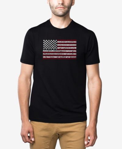 Мужская футболка LA Pop Art Cotton/Poly Blend Word Art - USA Flag