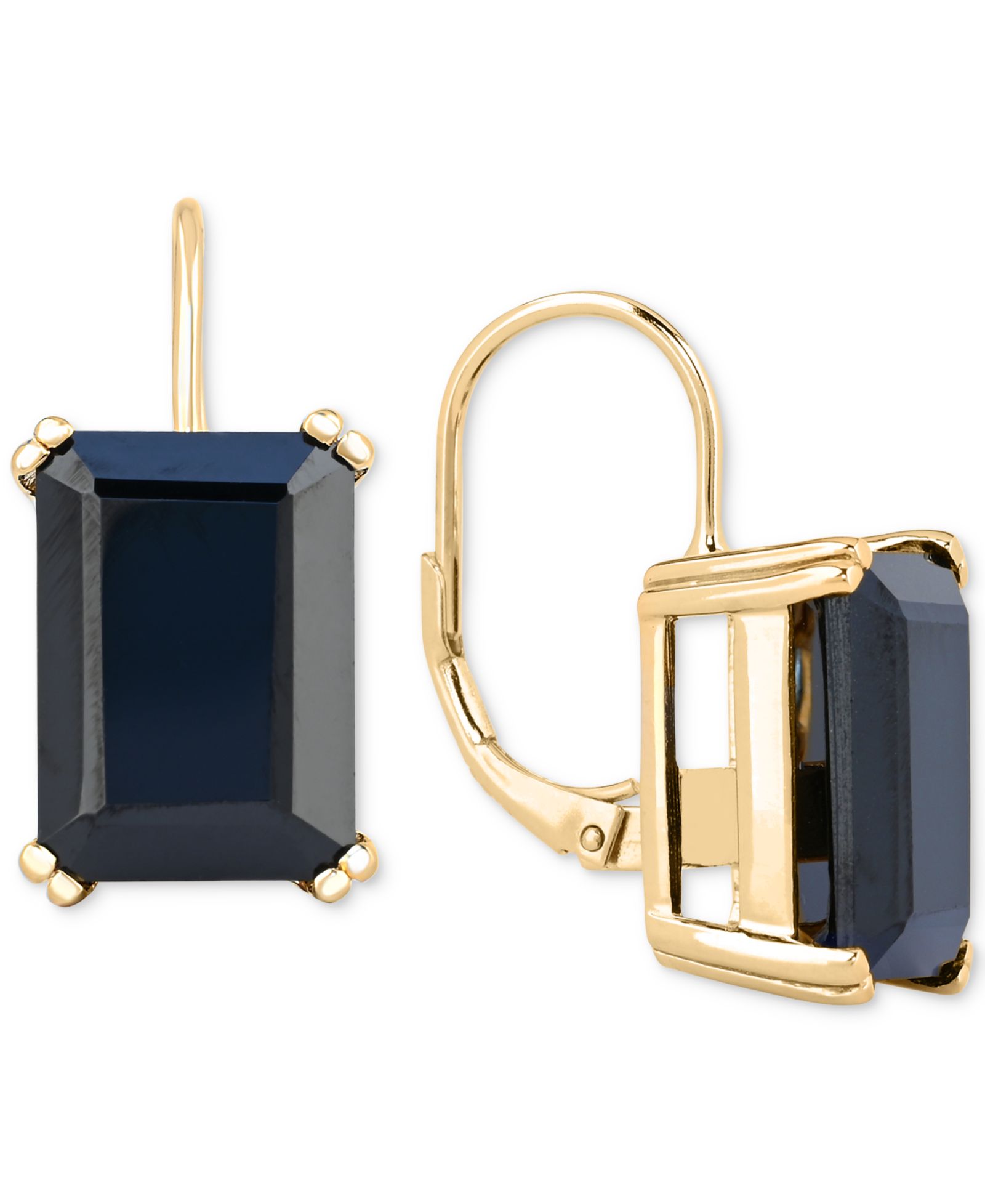 Серьги-кольца Onyx Leverback в 14k Gold-Plated Sterling Silver