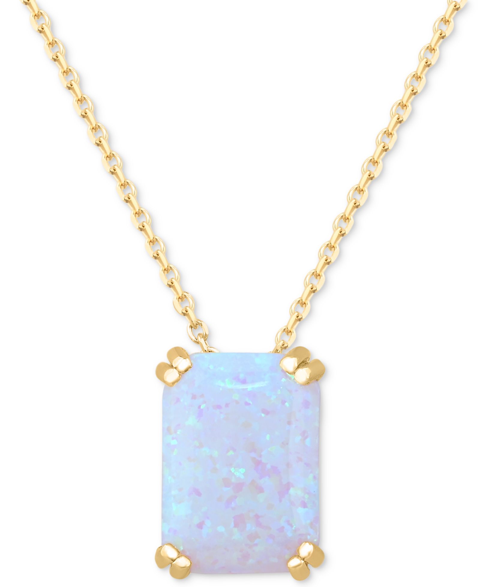 Подвеска-кулон Lab-Grown Opal Solitaire 18" (4-1/2 ct. t.w.) в 14k Gold-Plated Sterling Silver