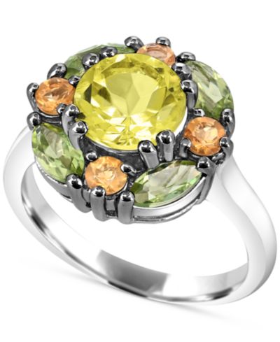 Кольцо с многоцветными камнями (3-1/2 ct. t.w.) в стерлинговом серебре