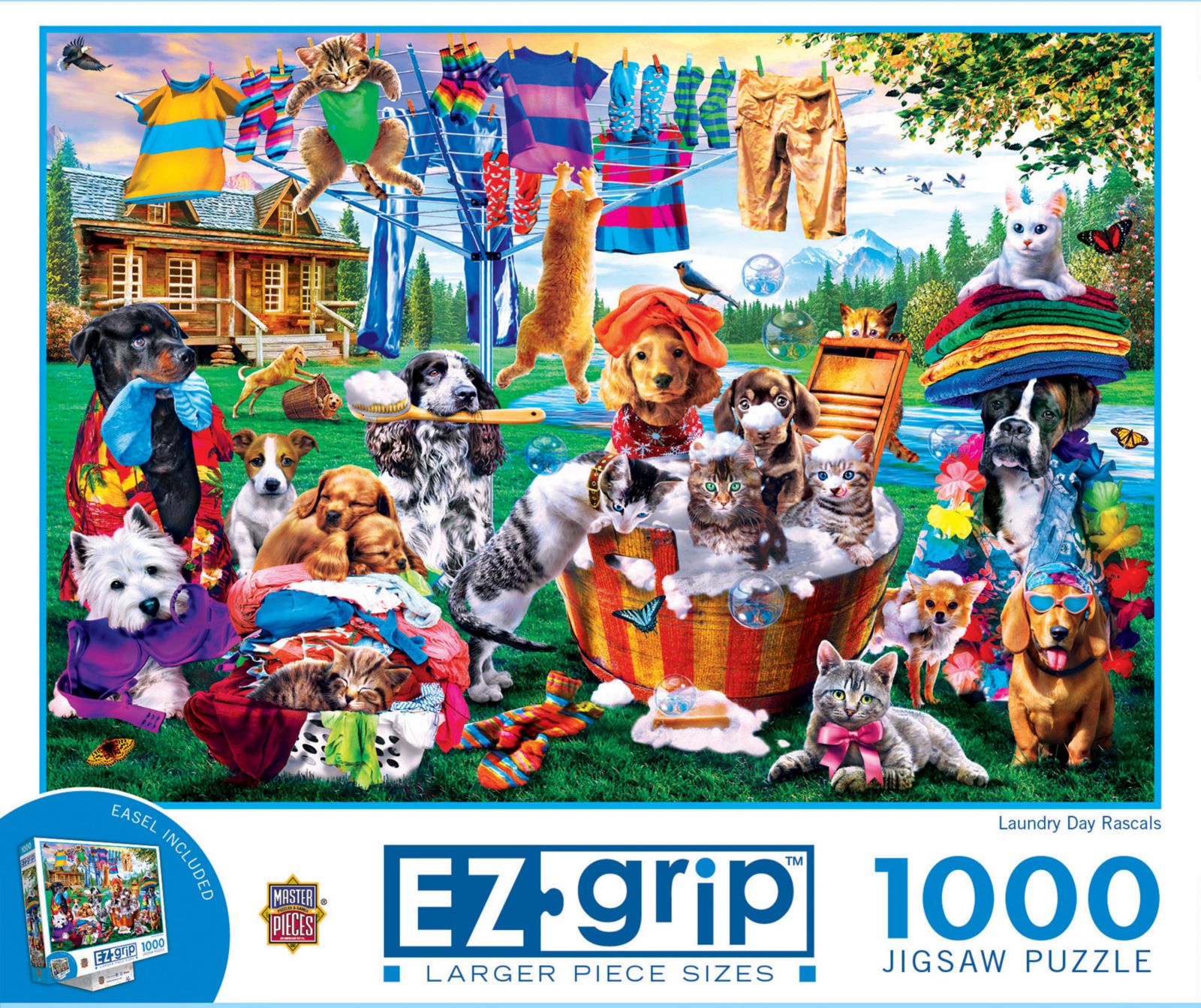 Пазл MasterPieces EZ Grip - Laundry Day Rascals 1000 Piece Jigsaw Puzzle
