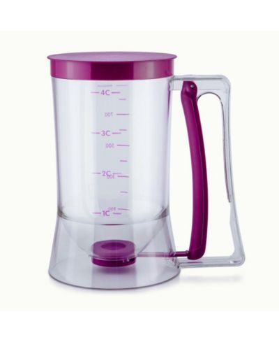 Zulay Kitchen 4 Cup Pancake Batter Dispenser With Squeeze Handle and Measuring Label