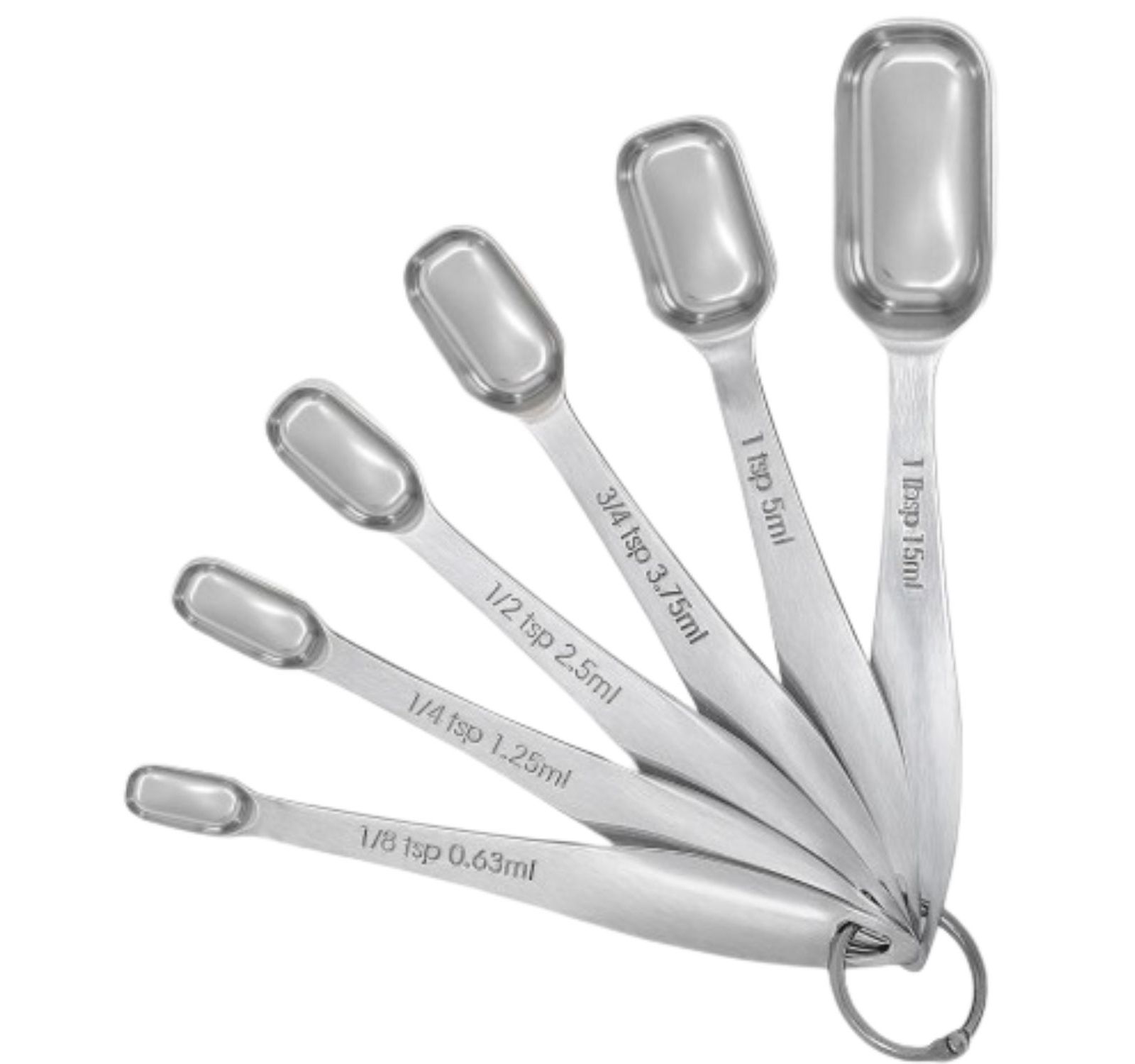 Zulay Kitchen Stainless Steel Measuring Spoons Set - Rectangular Metal Measuring Spoons with Slim Design for Narrow Spice Jars