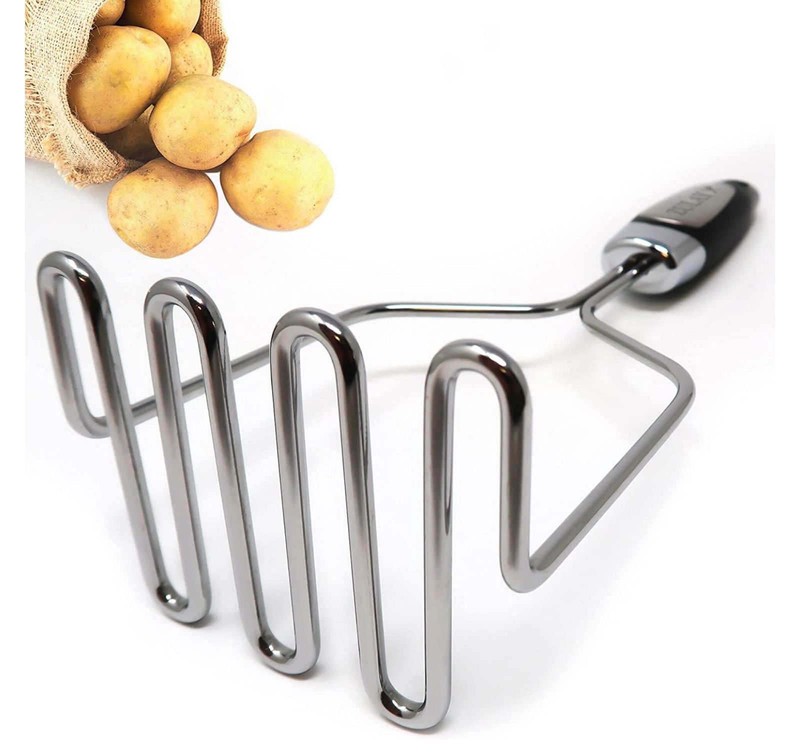 Zulay Kitchen Premium Masher Hand Tool and Potato Smasher Metal Wire Utensil