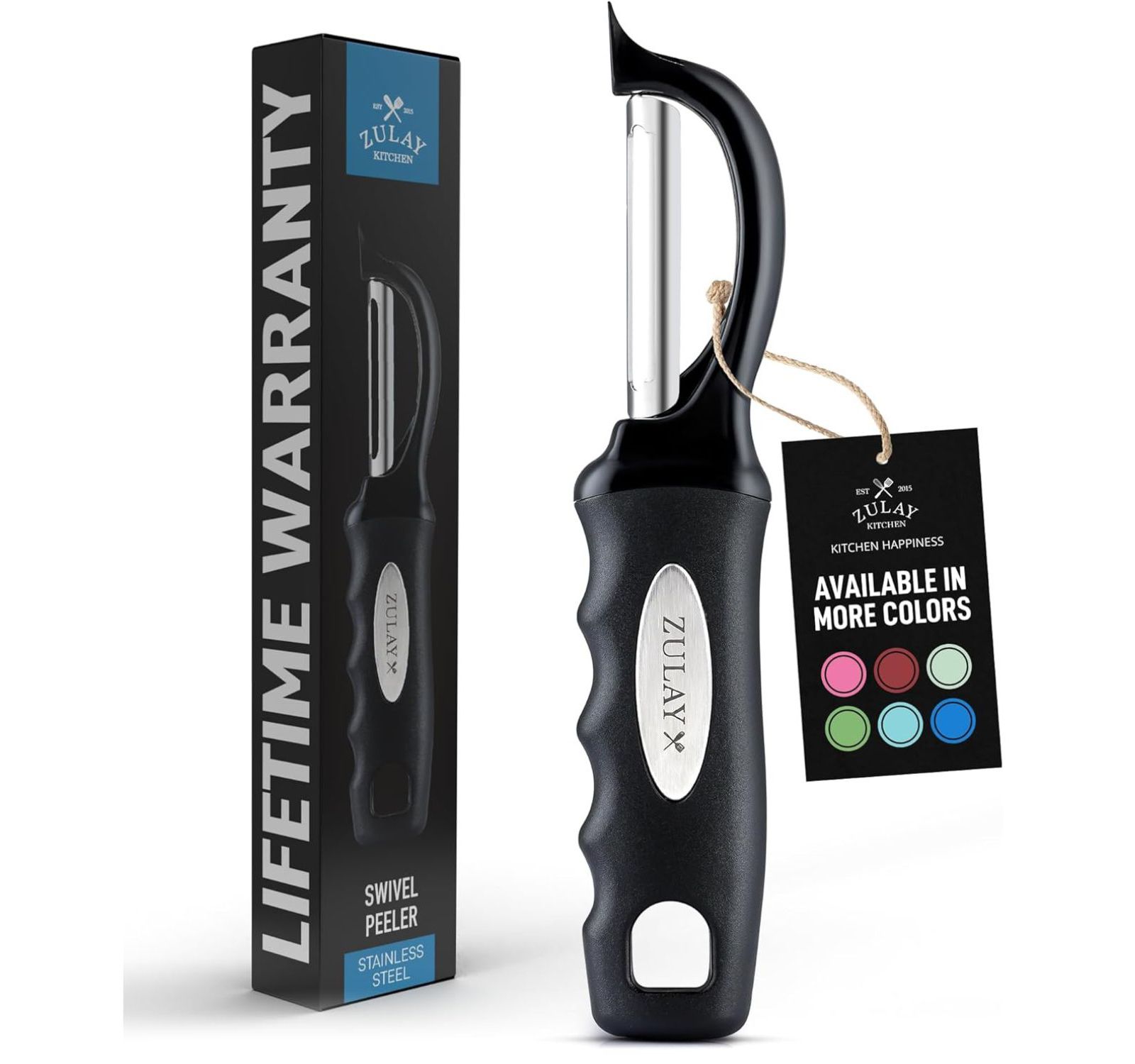 Zulay Kitchen Swivel Vegetable Peeler with Razor Sharp Stainless Steel Blades and Blemish Remover