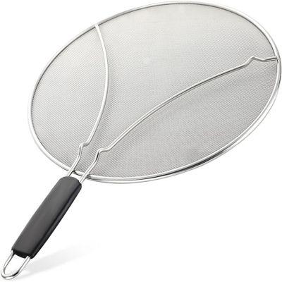 Zulay Kitchen Large Splatter Screen for Frying Pan (13") - Stainless Steel Grease Splatter  Guard for Frying Pan