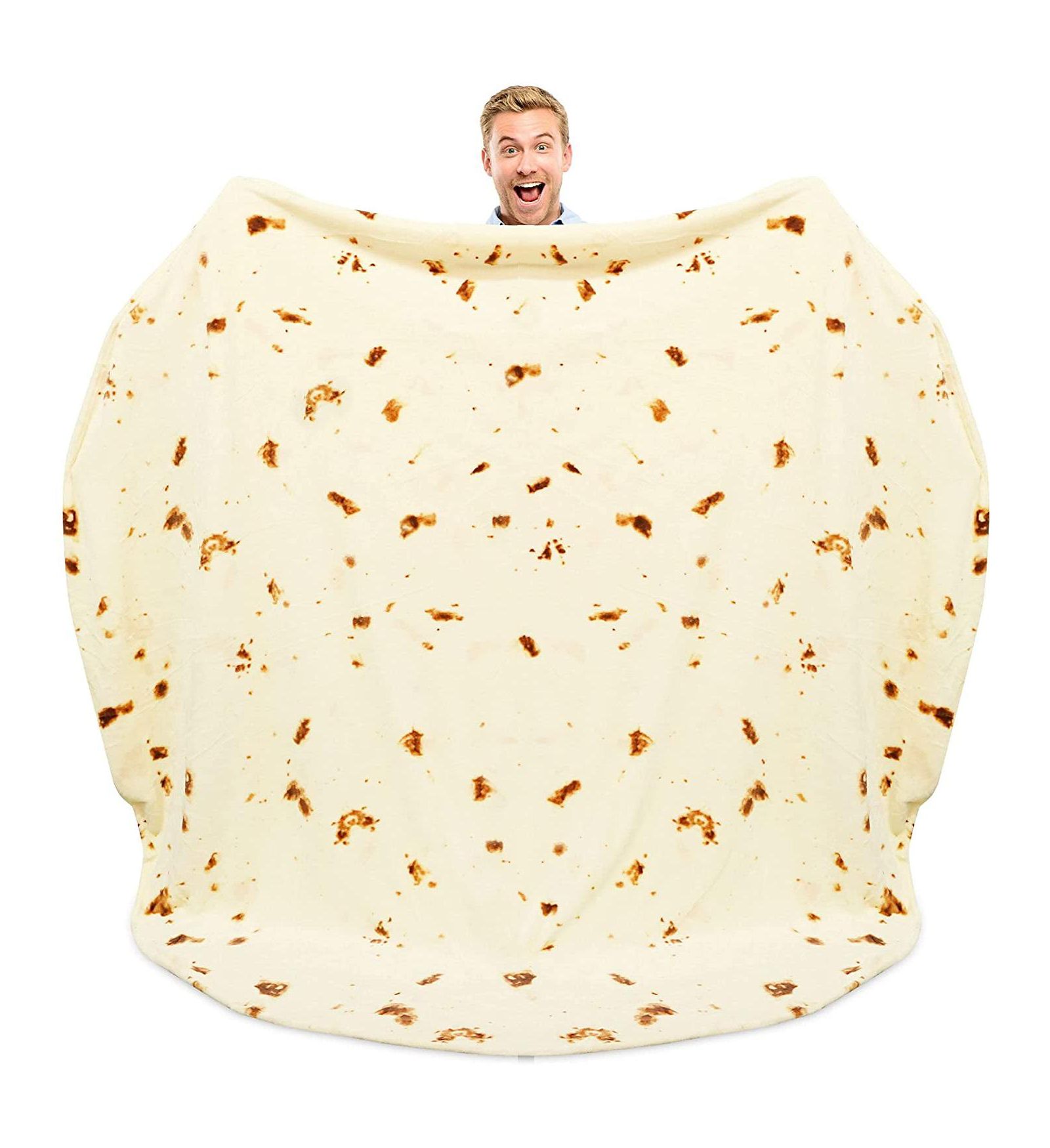 Zulay Kitchen Novelty Throw Tortilla Blanket Flour Tortilla Design - 60 Inches