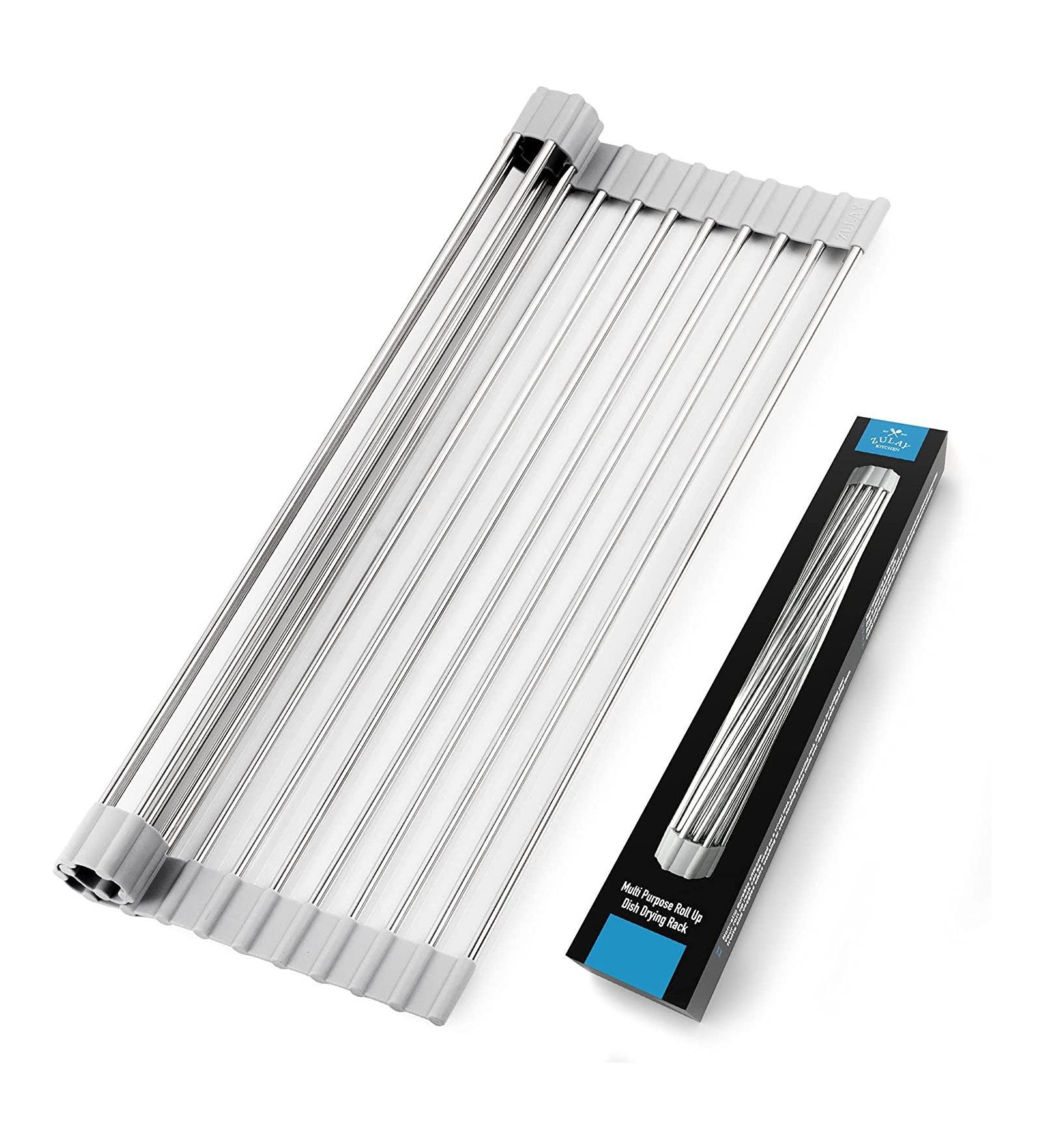 Zulay Kitchen 17.5 Inches Multipurpose Roll Up Sink Drying Rack & Trivet
