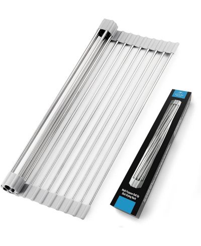 Zulay Kitchen 17.5 Inches Multipurpose Roll Up Sink Drying Rack & Trivet