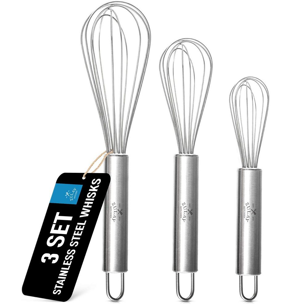 Zulay Kitchen Stainless Steel Whisk 3-Pc.