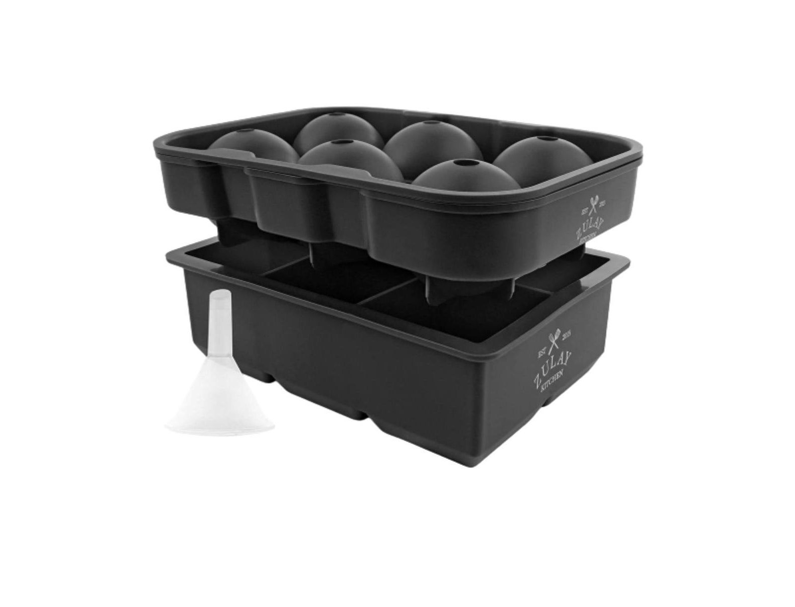 Zulay Kitchen Silicone Ice Cube Tray Set of 2 with Lids