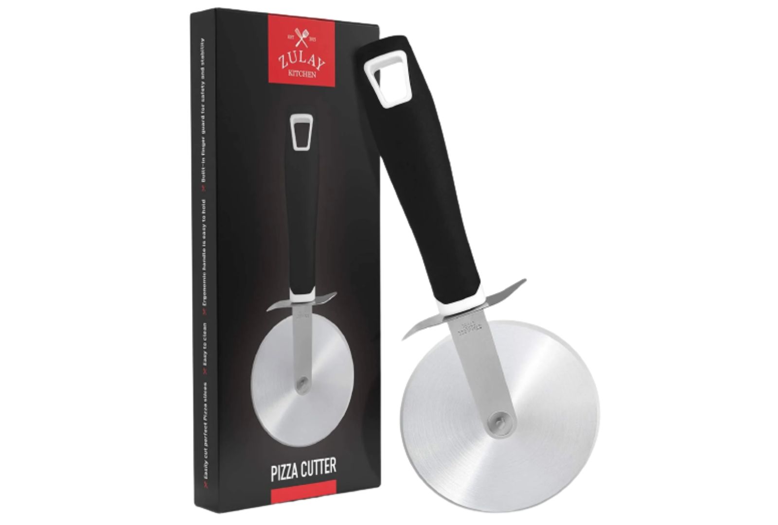 Zulay Kitchen Stainless Steel Pizza Cutter Wheel with Comfortable Grip