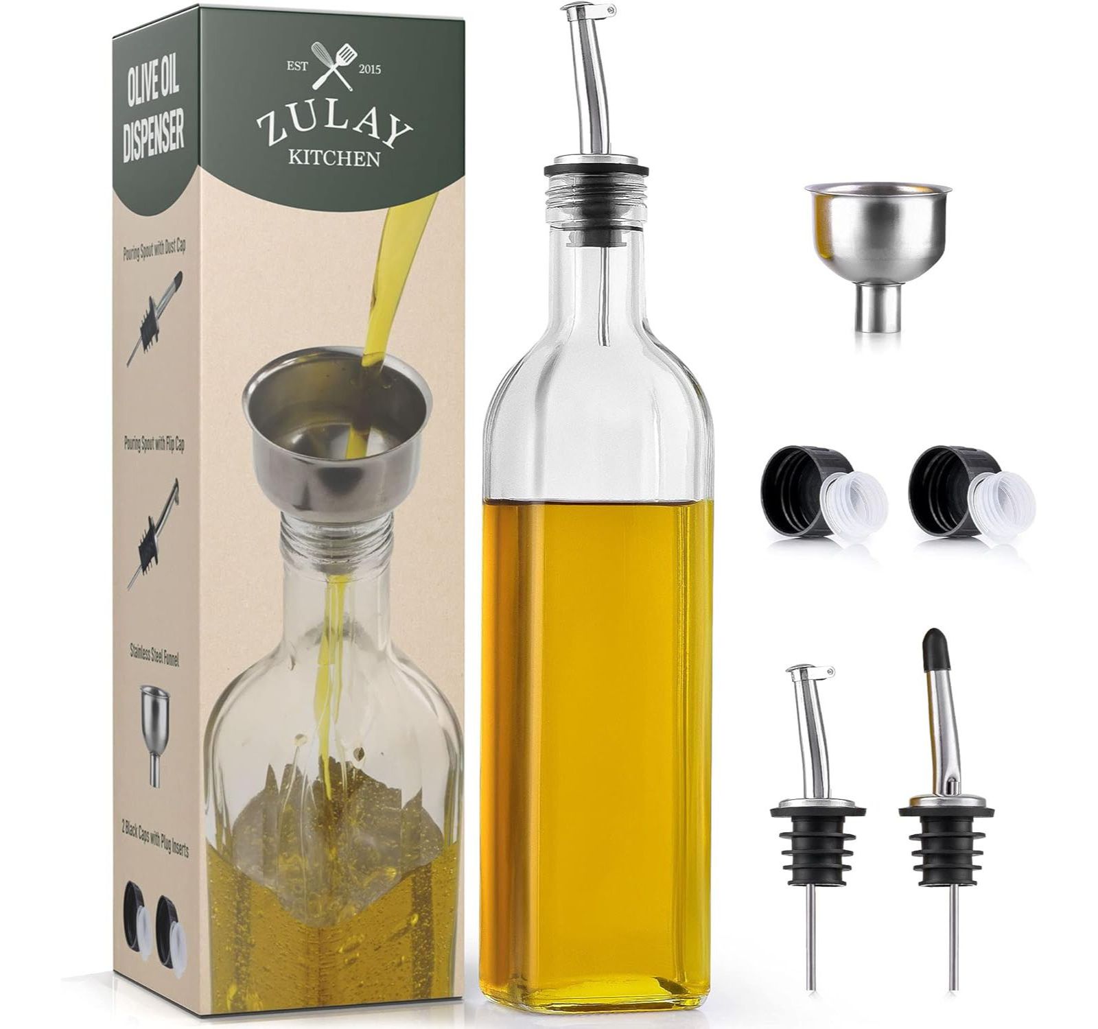 Диспенсер для бутылок Zulay Kitchen 1 Pack с дозаторами и воронкой