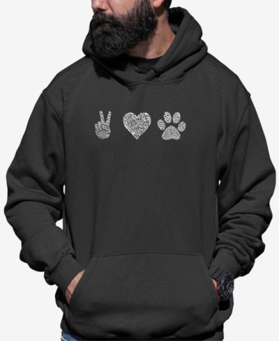 LA Pop Art Мужской худи Peace Love Dogs Word Art