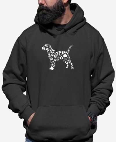 LA Pop Art Мужское худи с принтом Dog Paw Prints Word Art
