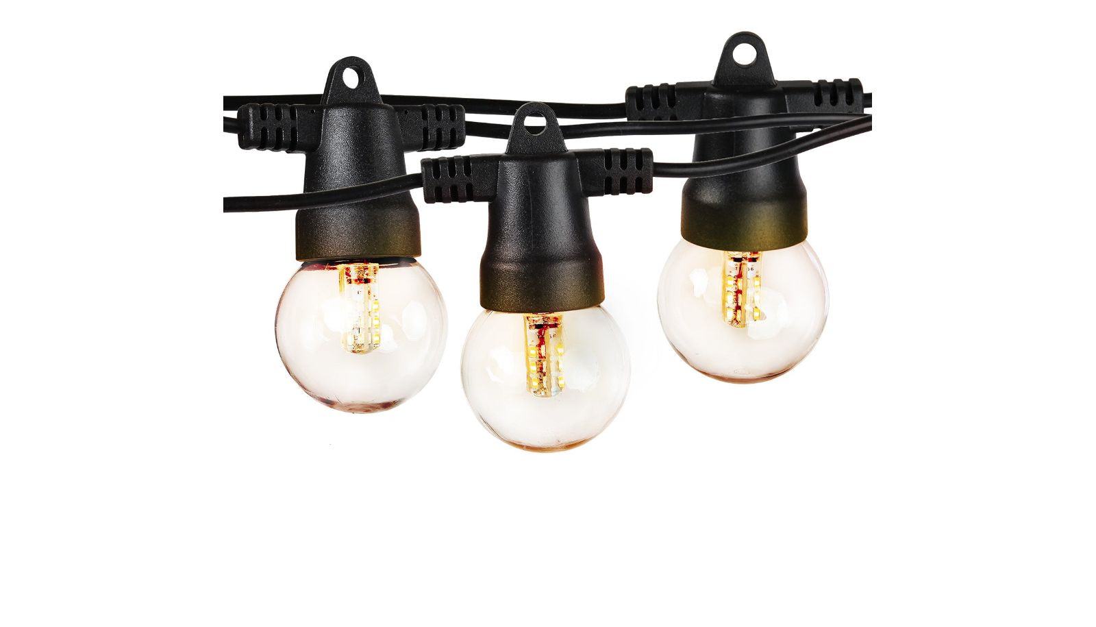 Ambience Pro 27 ft. Outdoor Solar LED 1-Watt G40 String Lights with Soft White Hue