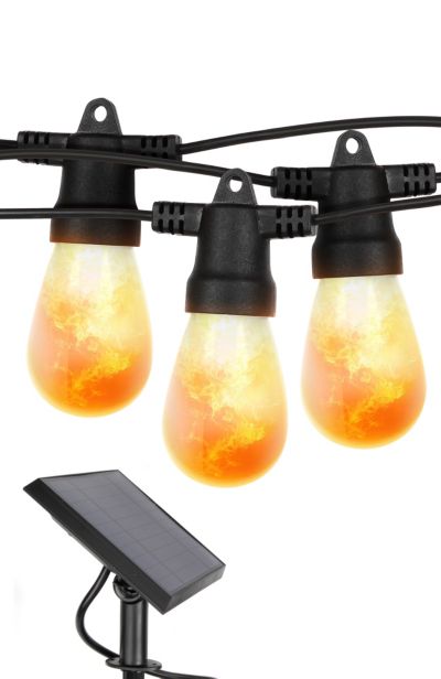 Brightech 5W, 27 Ft, 2700K светодиодная гирлянда с эффектом пламени на солнечных батареях