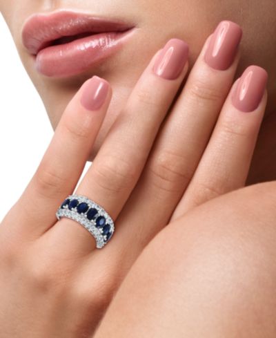 EFFY Collection кольцо EFFY® Blue & White Sapphire & Diamond в 14k White Gold