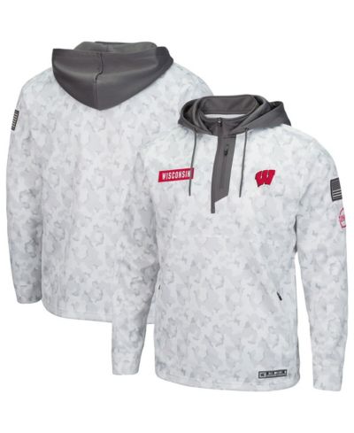 Мужское худи Colosseum Arctic Camo Wisconsin Badgers OHT с молнией на четверть