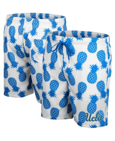 Men's Colosseum White, Blue UCLA Bruins Pineapple Swim Shorts