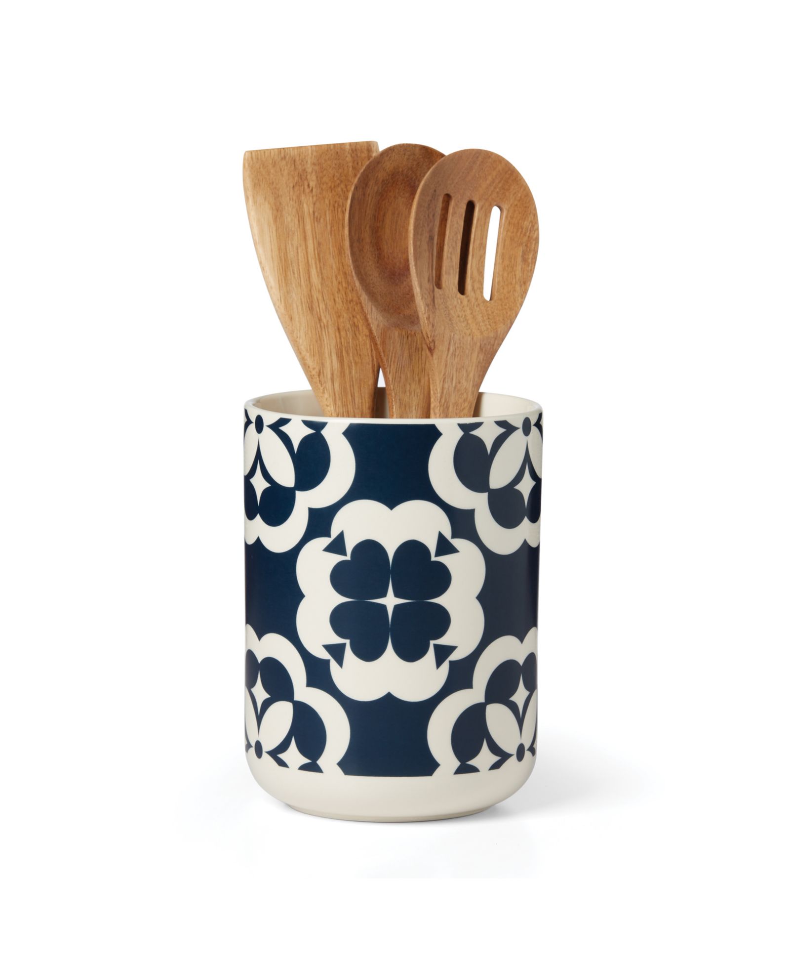 kate spade new york Подставка для Utensil Crock с набором деревянных приборов Elegant Geo