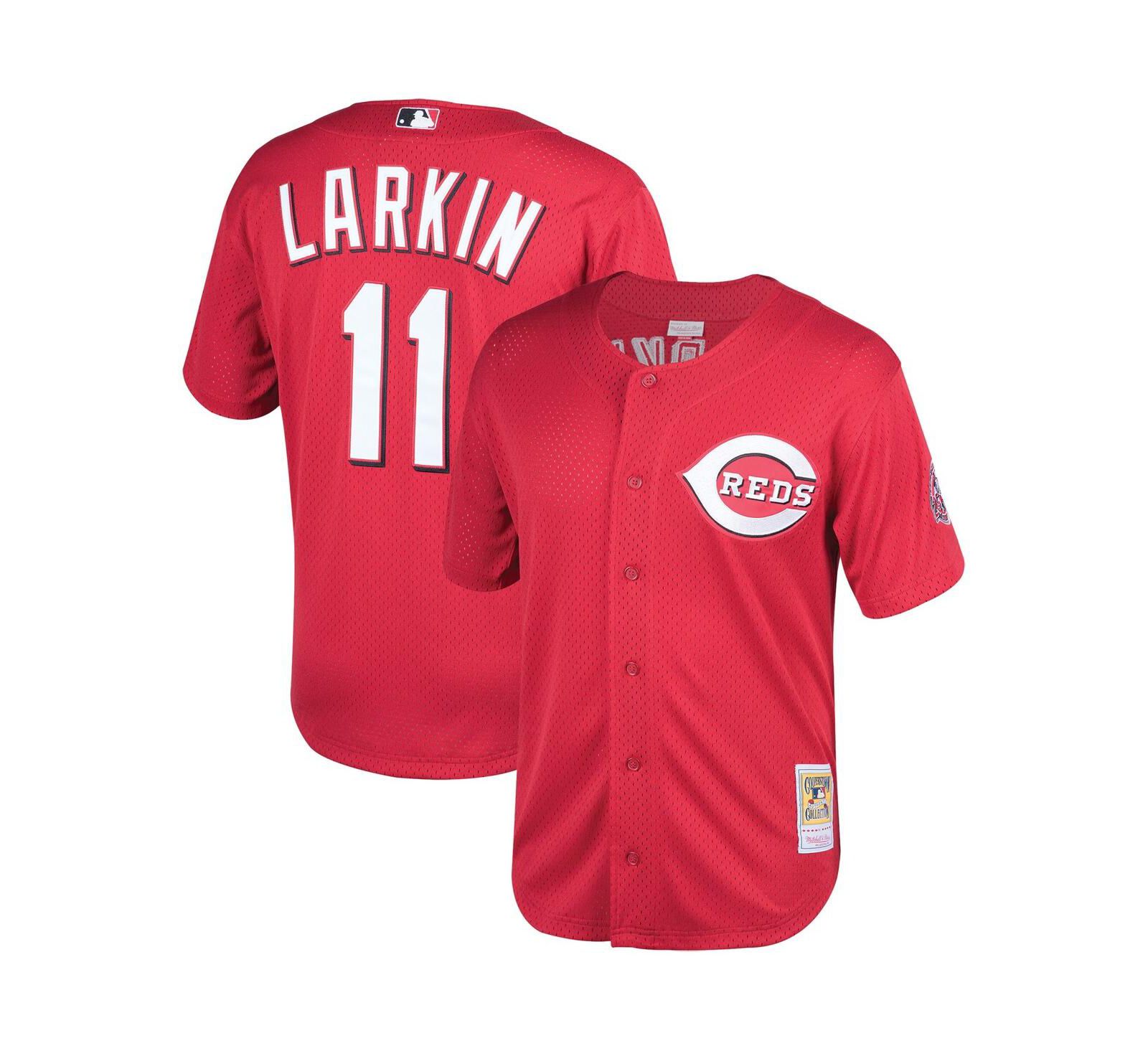 Mitchell & Ness Мужская джерси Barry Larkin Cincinnati Reds Cooperstown Mesh