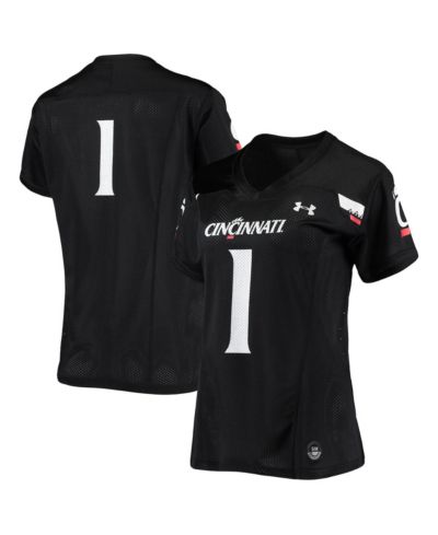 Женская реплика джерси Under Armour #1 Black Cincinnati Bearcats Finished Football Jersey