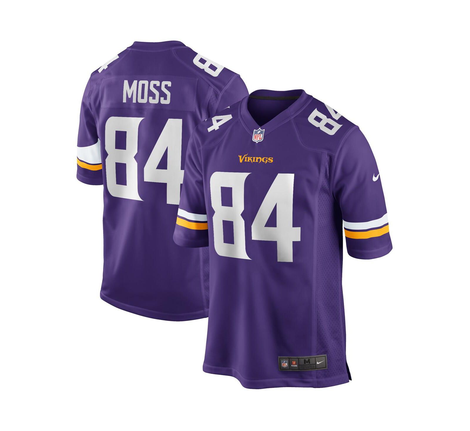 Мужская джерси Nike Randy Moss Purple Minnesota Vikings Game Retired Player