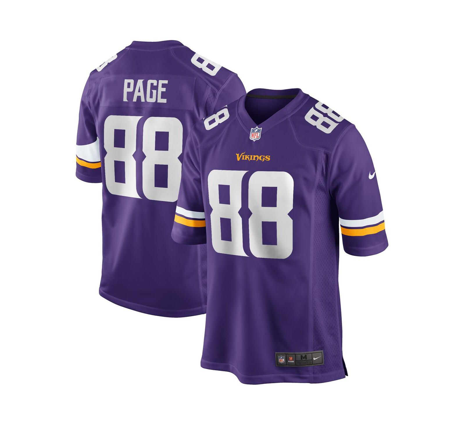 Men's Nike Alan Page Purple Minnesota Vikings Game Retired Player Jersey