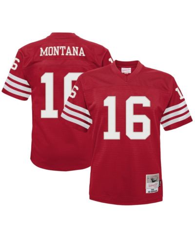 Детская ретро-джерси Mitchell & Ness Джо Монтаны, алая, Сан-Франциско 49ers, 1990, выведенная из обращения, для мальчиков и девочек