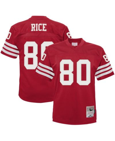 Mitchell & Ness Ретро-джерси Сан-Франциско Форти Найнерс 1990 года, цвет бордовый, с именем Джерри Райса, для мальчиков-малышей и девочек