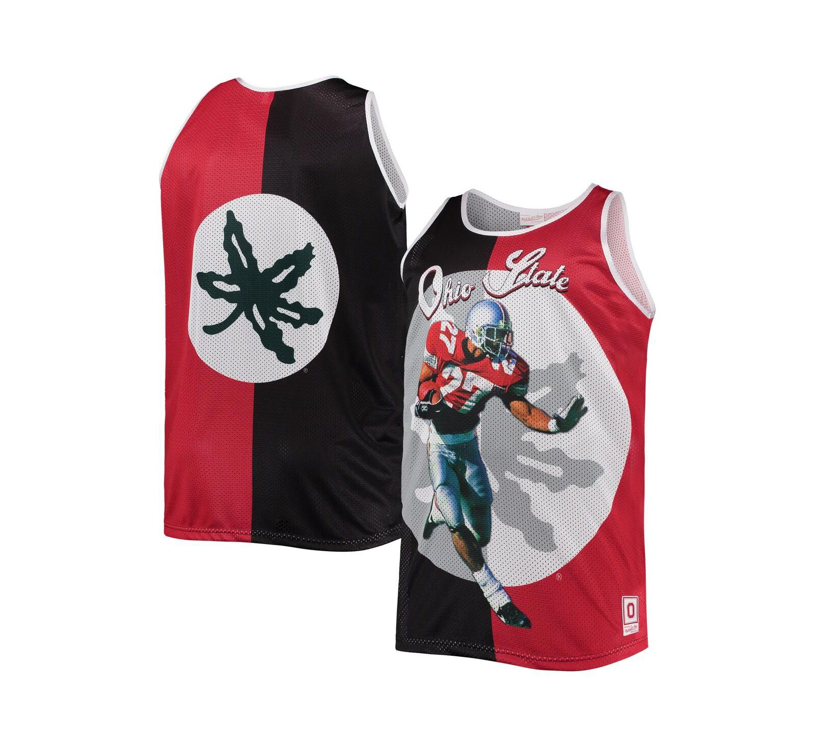 Майка Mitchell & Ness Eddie George Black, Scarlet Ohio State Buckeyes Sublimated Player Big and Tall
