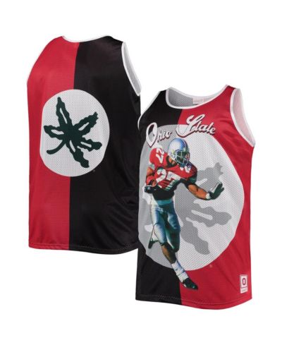 Майка Mitchell & Ness Eddie George Black, Scarlet Ohio State Buckeyes Sublimated Player Big and Tall
