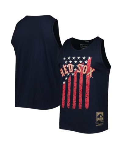 Men's Mitchell & Ness Navy Boston Red Sox Cooperstown Collection Stars and Stripes Tank Top