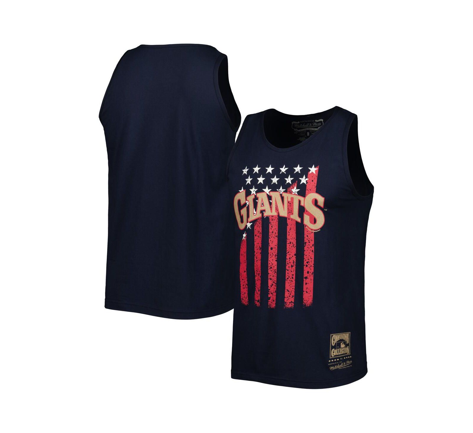 Мужской майка-борцовка Mitchell & Ness Navy San Francisco Giants Cooperstown Collection Stars and Stripes