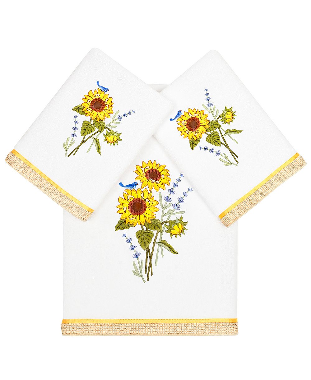 Набор из 3 полотенец для ванной Linum Home Turkish Cotton Girasol Embellished