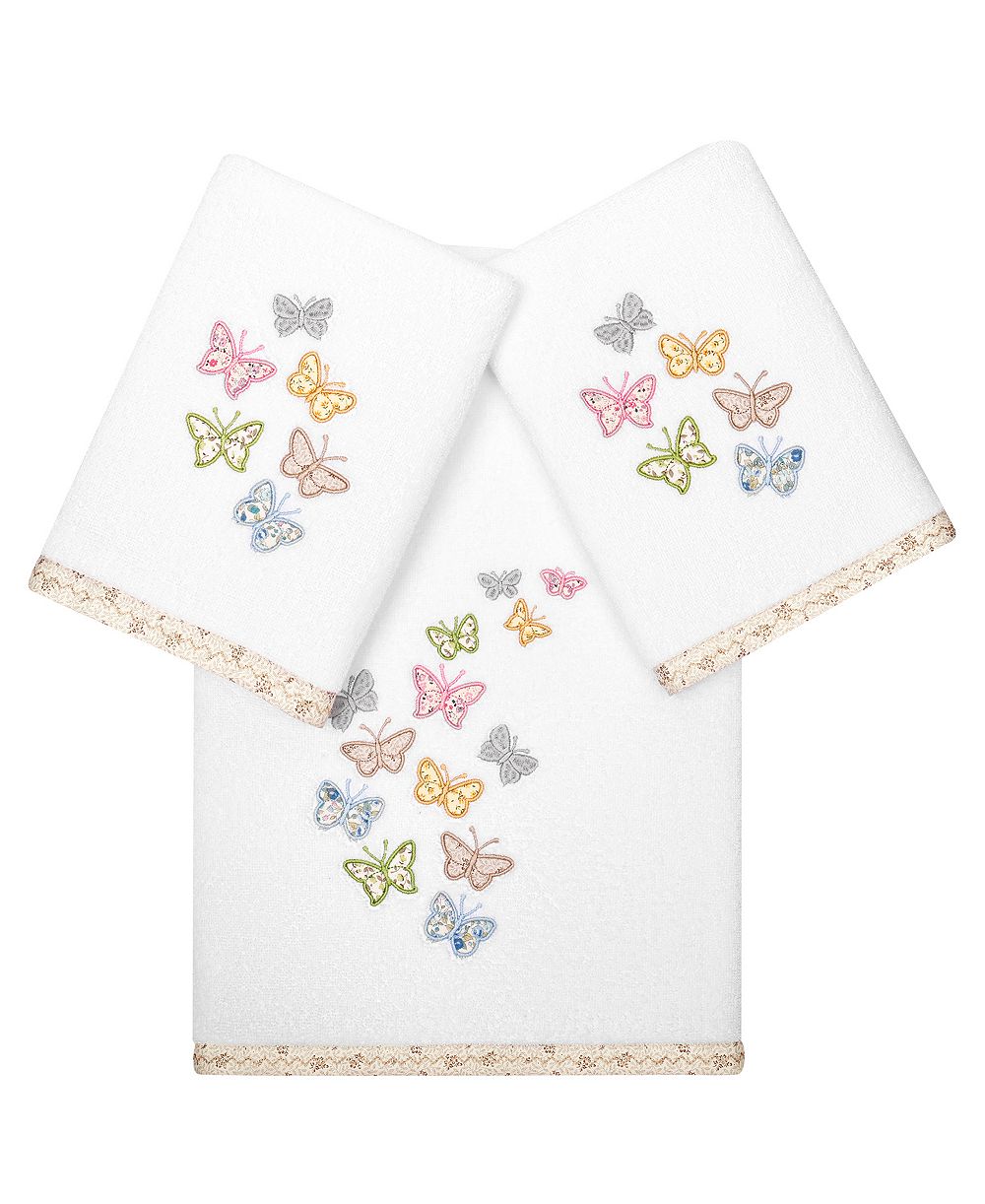 Linum Home набор банных полотенец Mariposa из турецкого хлопка, 3 шт.