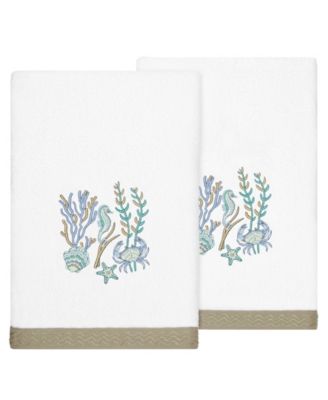 Linum Home Turkish Cotton Aaron Embellished 2-Pc. Bath Towel Set