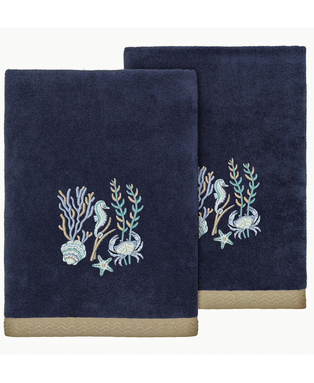 Linum Home Turkish Cotton Aaron Embellished 2-Pc. Bath Towel Set