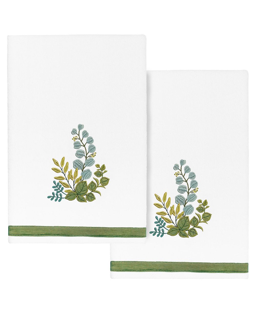 Linum Home Turkish Cotton Botanica Embellished 2-Pc. Bath Towel Set