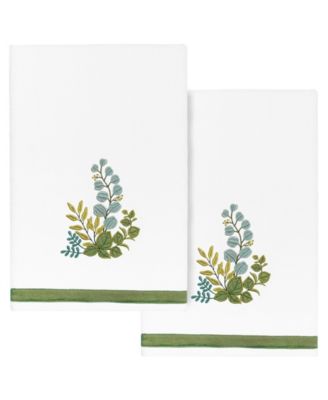 Набор из 2 банных полотенец Linum Home Turkish Cotton Botanica с отделкой