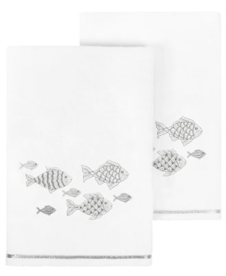 Linum Home Turkish Cotton Figi Embellished 2-Pc. Bath Towel Set