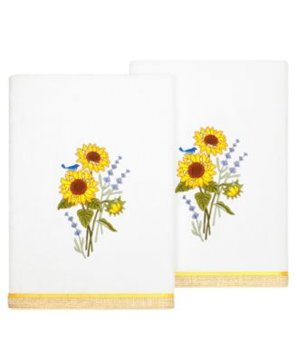 Linum Home Turkish Cotton Girasol Embellished 2-Pc. Bath Towel Set